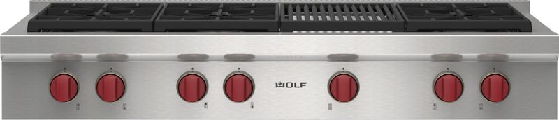 Wolf 48" Sealed Burner Rangetop - 6 Burners and Infrared Charbroiler, model SRT486C — ranges specified and installed by iKitchen Cabinetry, view 3