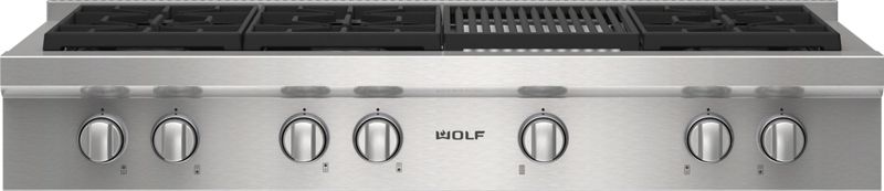 Wolf 48" Sealed Burner Rangetop - 6 Burners and Infrared Charbroiler, model SRT486C — ranges specified and installed by iKitchen Cabinetry, view 4