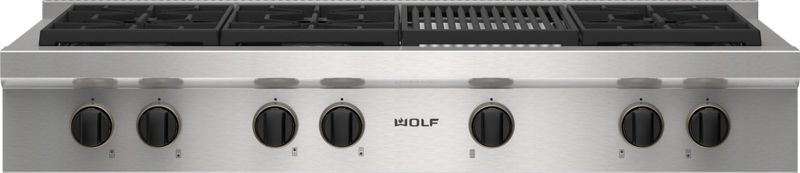 Wolf 48" Sealed Burner Rangetop - 6 Burners and Infrared Charbroiler, model SRT486C — ranges specified and installed by iKitchen Cabinetry, view 6