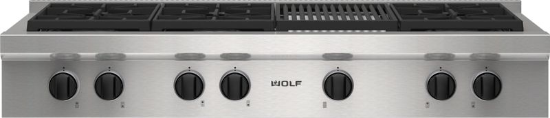 Wolf 48" Sealed Burner Rangetop - 6 Burners and Infrared Charbroiler, model SRT486C — ranges specified and installed by iKitchen Cabinetry