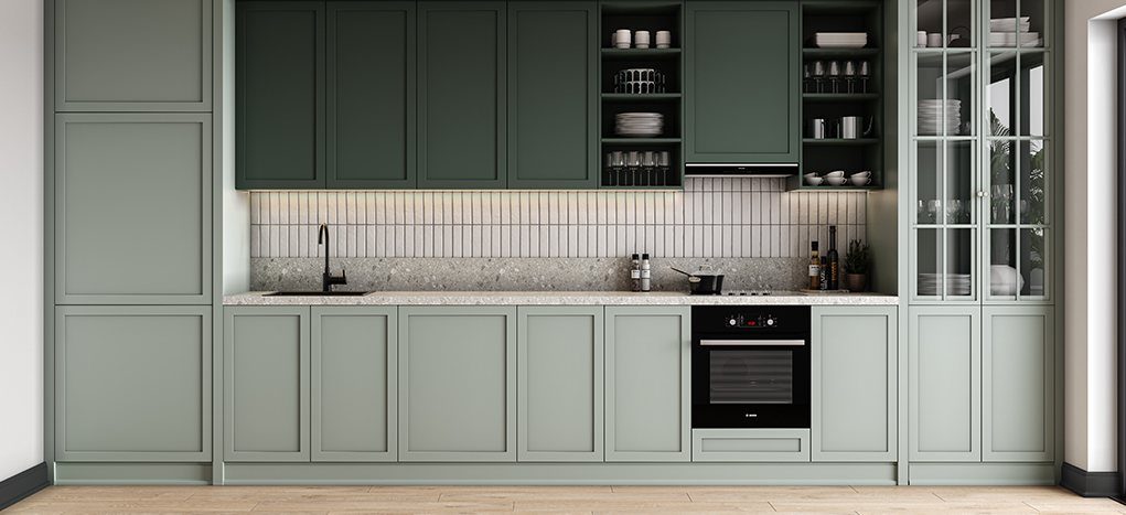 AGT Macaron Green 3015 — decorative furniture panel for custom cabinetry, view 2