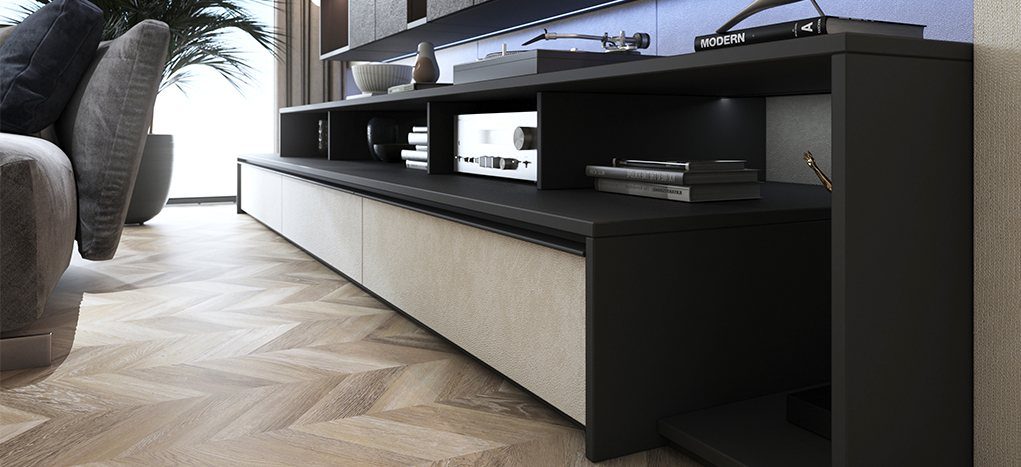 AGT Night Black 3047 — decorative furniture panel for custom cabinetry, view 2