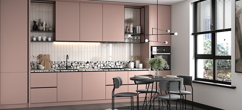 AGT Sakura Pink 3114 — decorative furniture panel for custom cabinetry, view 4
