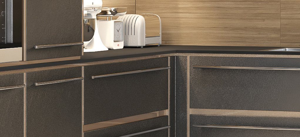 AGT Matt Cashmere Gold 384 — decorative furniture panel for custom cabinetry, view 4