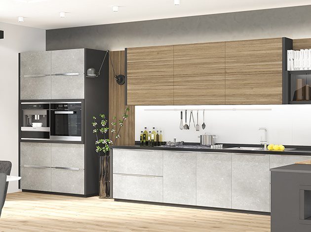 AGT Matt Stone Gray 390 — decorative furniture panel for custom cabinetry, view 5