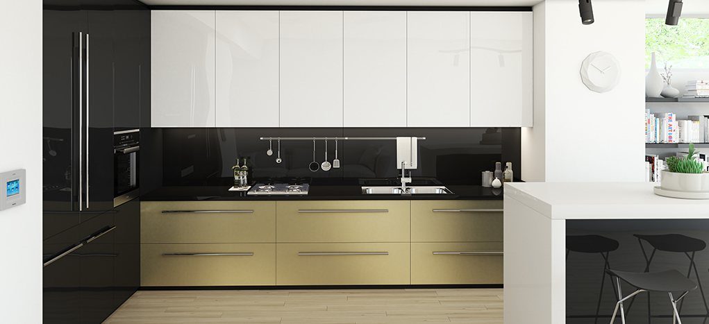 AGT Picasso Gold 395 — decorative furniture panel for custom cabinetry, view 2