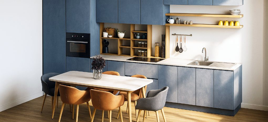AGT Smoky Blue L169 — mdf lam for custom cabinetry, view 2
