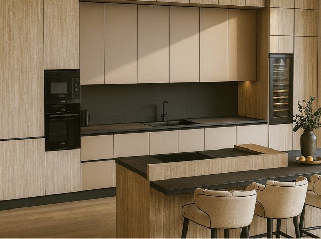 AGT Travertine Ivory L171 — mdf lam for custom cabinetry, view 5