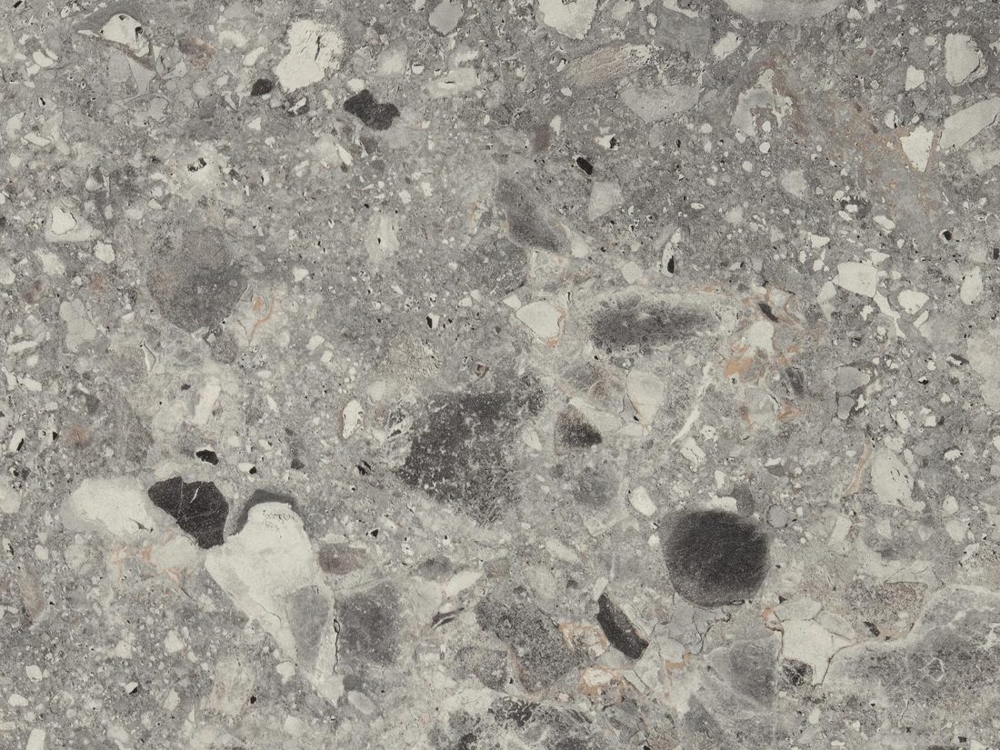 EGGER F021 ST75 Grey Triestino Terrazzo — material / stone reproduction panel decor for custom cabinetry (close-up)