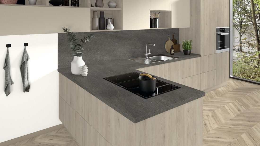 EGGER F032 ST78 Grey Cascia Granite — material / stone reproduction panel decor for custom cabinetry (3D view)