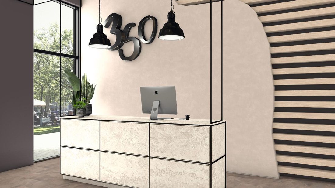 EGGER F129 PA Beige Ambiance Granite — material / stone reproduction panel decor for custom cabinetry (3D view)
