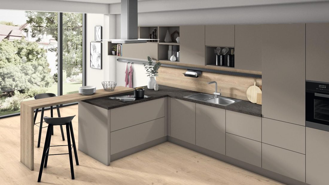 EGGER F502 ST7 Finely Brushed Aluminium — material / stone reproduction panel decor for custom cabinetry (3D view)
