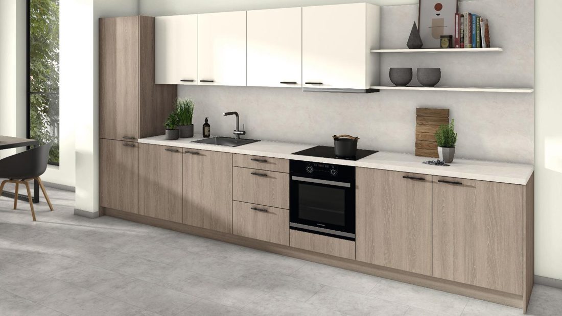 EGGER H1379 ST36 Brown Orleans Oak — woodgrain reproduction panel decor for custom cabinetry (3D view)