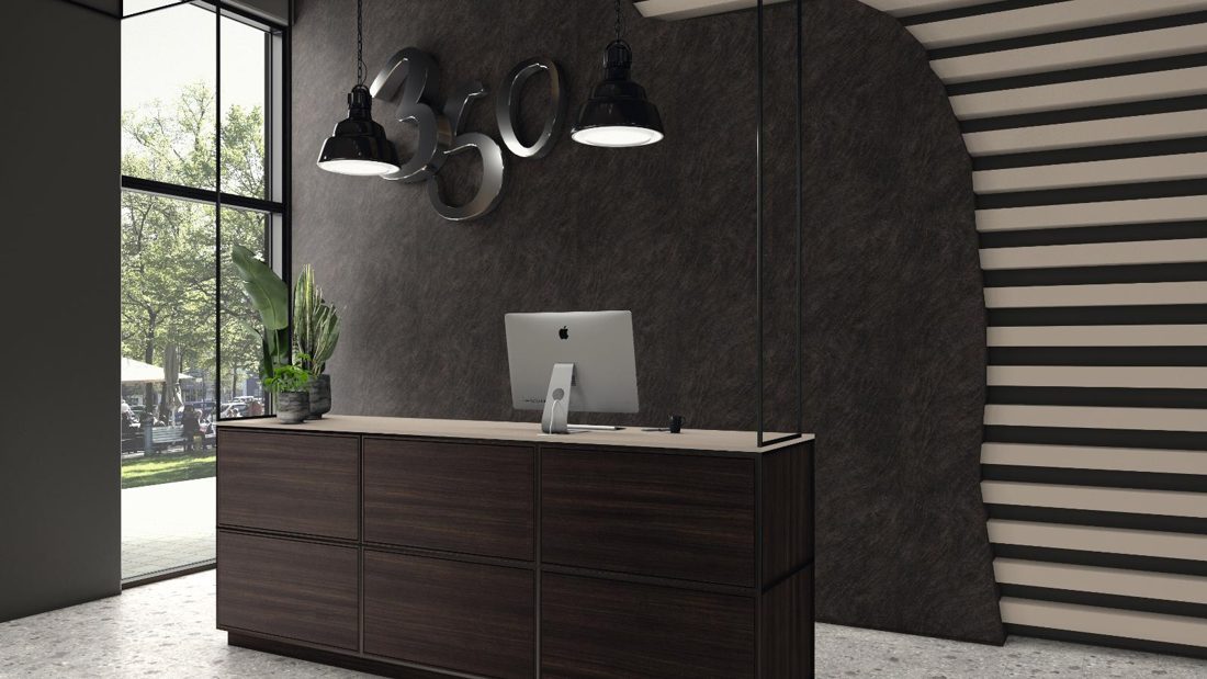 EGGER H3043 ST12 Dark Brown Eucalyptus — woodgrain reproduction panel decor for custom cabinetry (3D view)