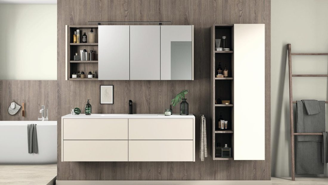 EGGER H3156 ST9 Grey Corbridge Oak — woodgrain reproduction panel decor for custom cabinetry (3D view)