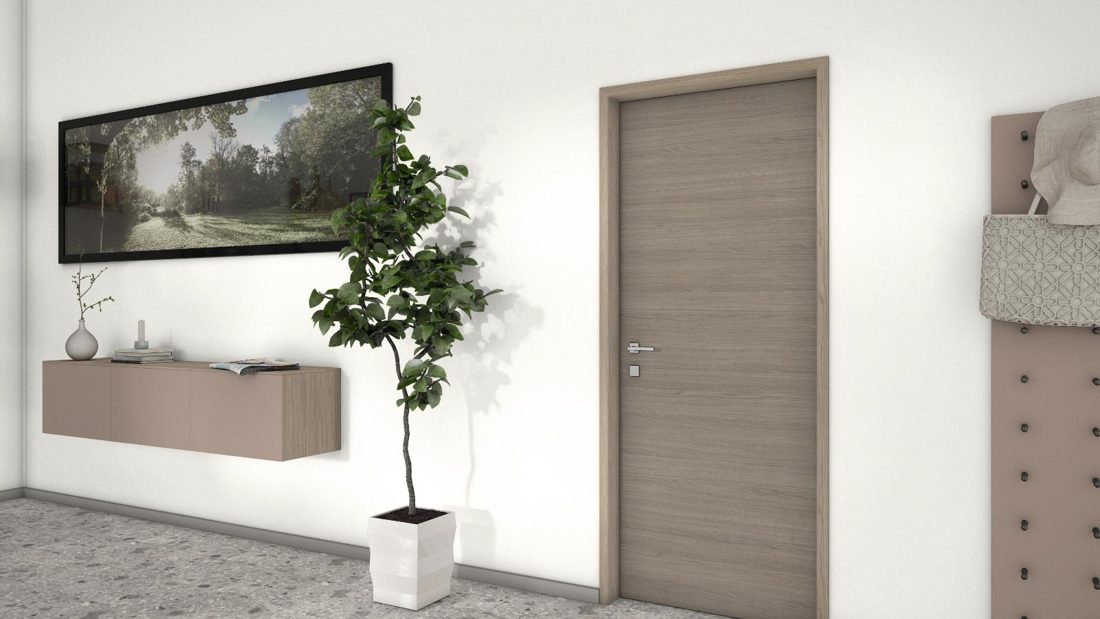 EGGER H3158 ST19 Grey Vicenza Oak — woodgrain reproduction panel decor for custom cabinetry (3D view)