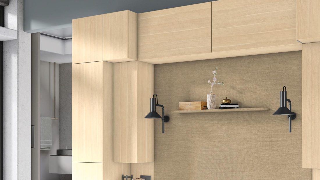 EGGER H3349 ST19 Kaisersberg Oak — woodgrain reproduction panel decor for custom cabinetry (3D view)