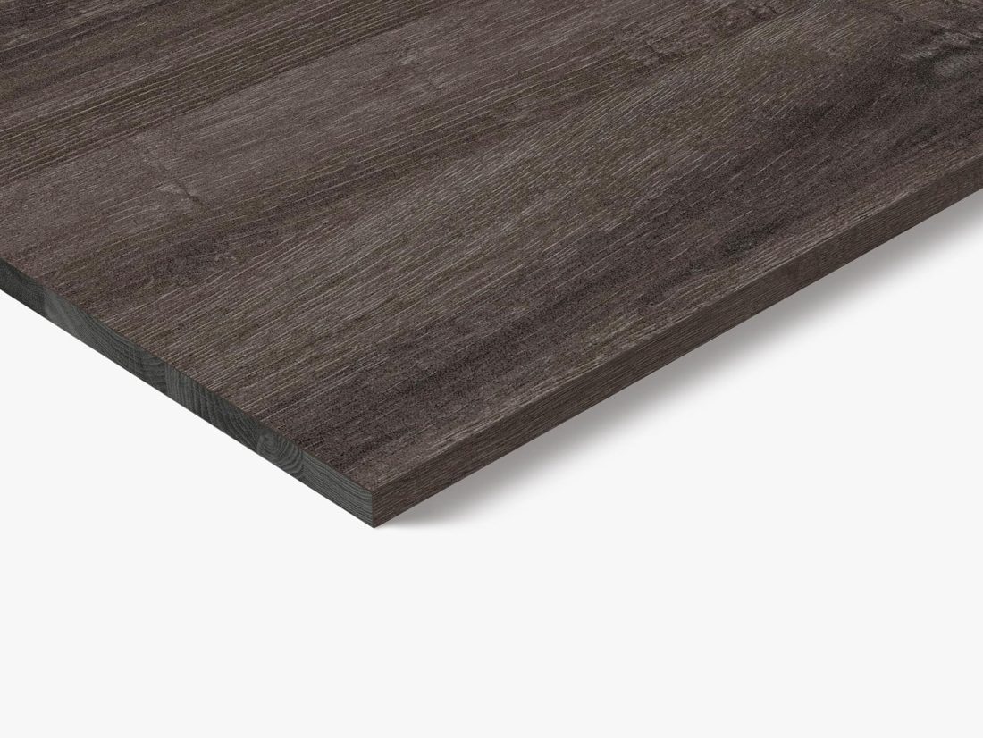 EGGER Q1346 RO Anthracite Sherman Oak — end-grain panel decor for custom cabinetry (close-up)