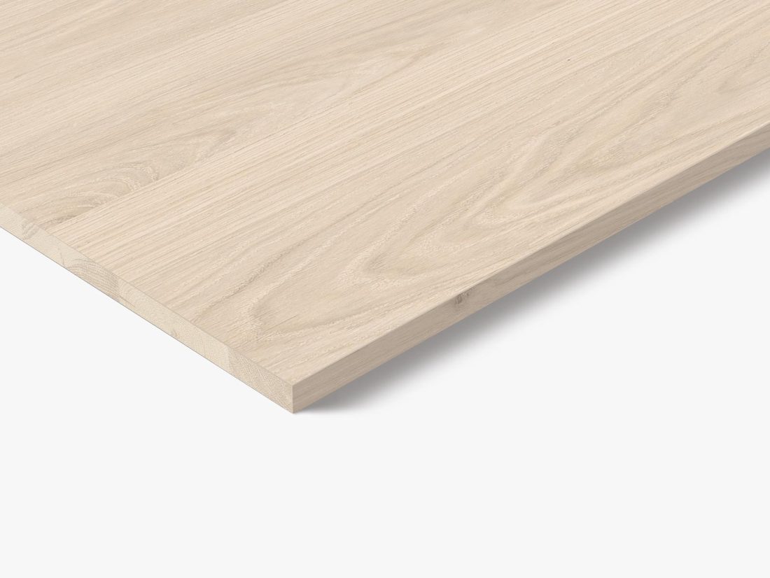 EGGER Q1384 RO White Casella Oak — end-grain panel decor for custom cabinetry (close-up)
