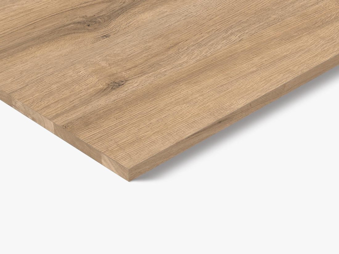 EGGER Q3359 RO Light Natural Davenport Oak — end-grain panel decor for custom cabinetry (close-up)