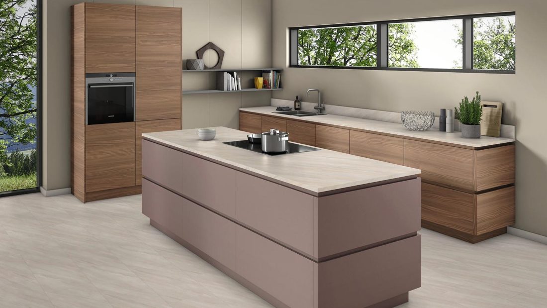 EGGER U398 TM Dark Berry — uni colour panel decor for custom cabinetry (3D view)