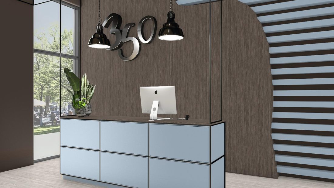 EGGER U540 ST9 Denim Blue — uni colour panel decor for custom cabinetry (3D view)