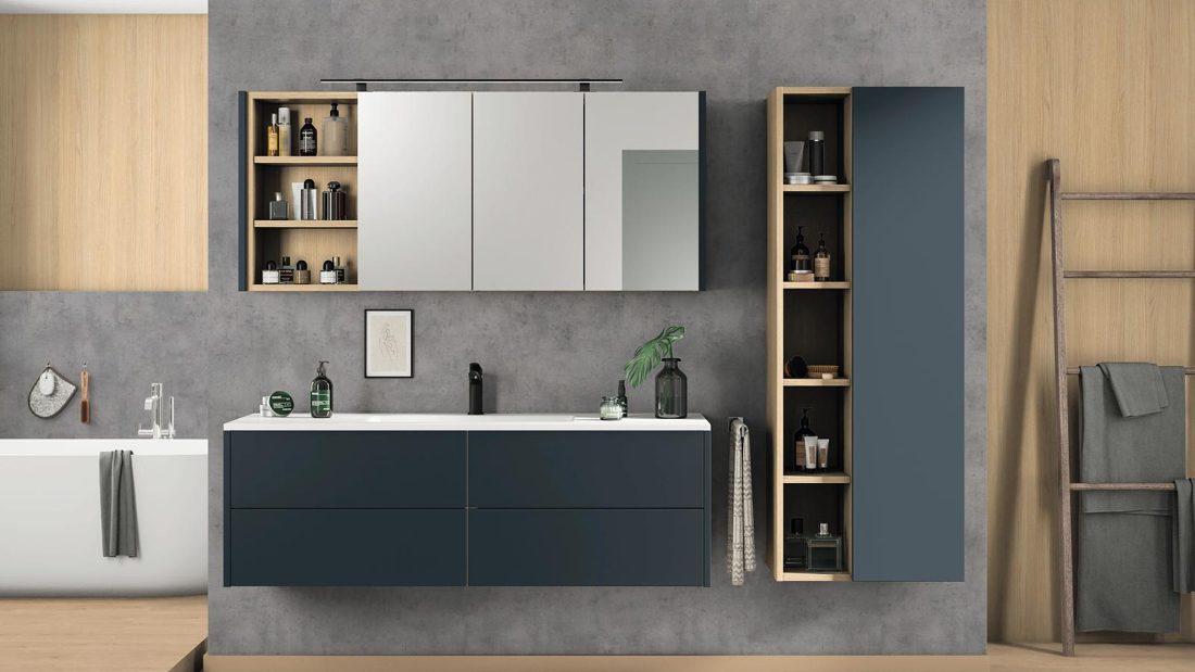 EGGER U590 TM Deep Blue — uni colour panel decor for custom cabinetry (3D view)
