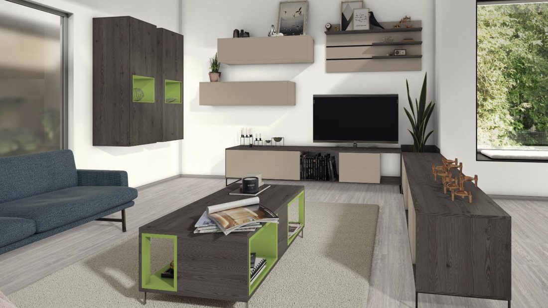 EGGER U626 ST9 Kiwi Green — uni colour panel decor for custom cabinetry (3D view)
