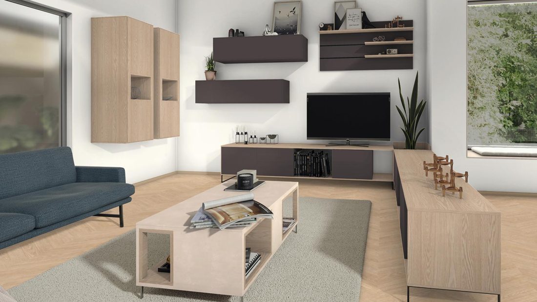 EGGER U755 ST9 Havanna Grey — uni colour panel decor for custom cabinetry (3D view)