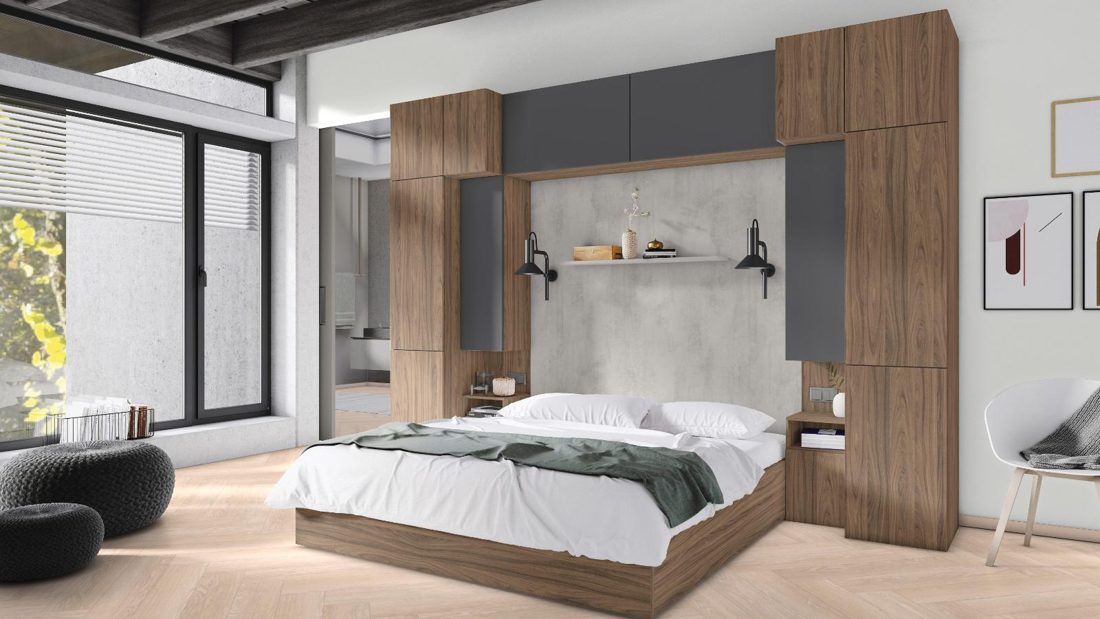 EGGER U9631 ST9 Solid Diamond Grey — uni colour panel decor for custom cabinetry (3D view)