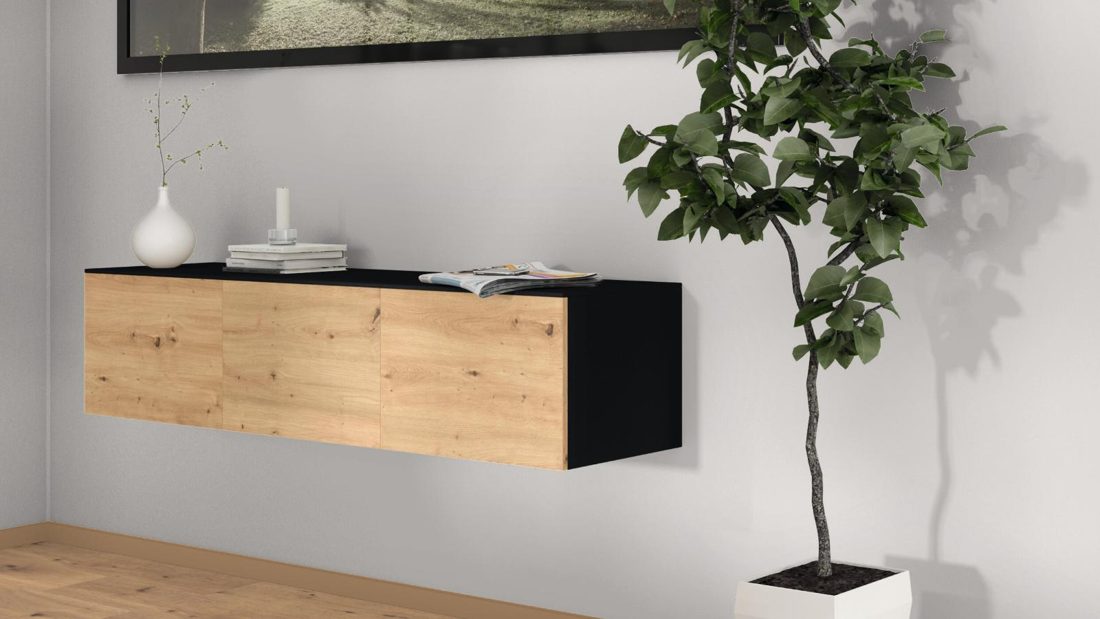 EGGER U999 ST7 Black — uni colour panel decor for custom cabinetry (3D view)