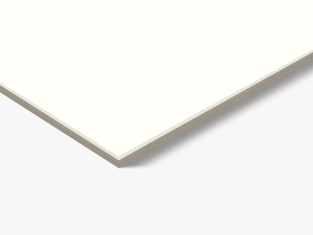EGGER W8904 R1 Doppia Alpine White-Alu — uni colour panel decor for custom cabinetry (close-up)