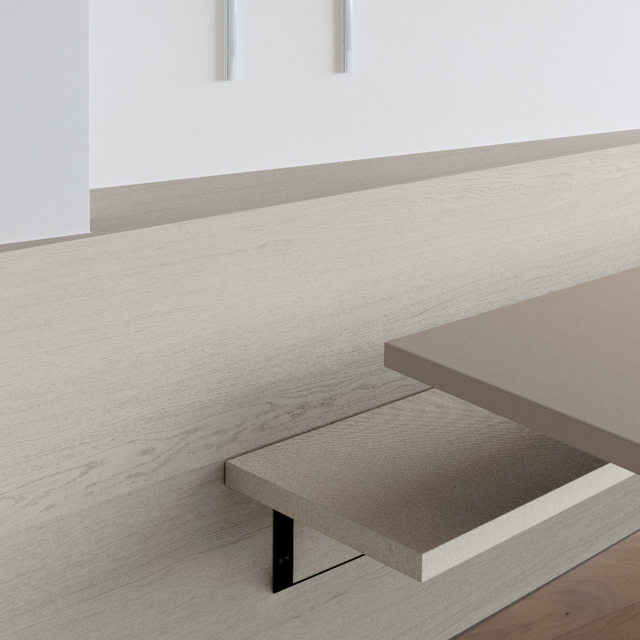 Master Oak soft white 0H922 rift oak cabinetry panel — iKitchen Cabinetry (installed application)