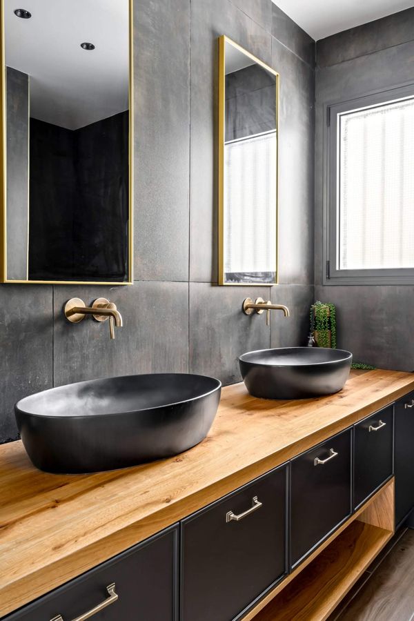 Black Oak and Ochre Apartment — custom kitchens, built-ins & wall units, wall paneling, bathroom vanities, walk-in closets by iKitchen Cabinetry, view 15
