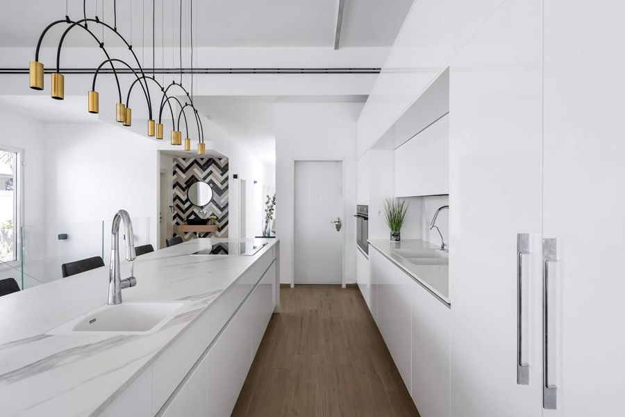 Brass Arc Apartment — custom kitchens, built-ins & wall units, wall paneling, bathroom vanities, walk-in closets by iKitchen Cabinetry, view 3