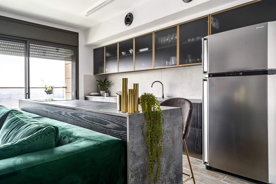 Brick and Brass Apartment — custom kitchens, built-ins & wall units, bathroom vanities by iKitchen Cabinetry, view 3
