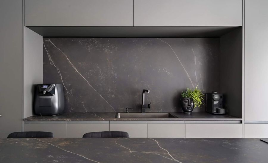 Champagne and Stone Apartment — custom kitchens, built-ins & wall units, bathroom vanities by iKitchen Cabinetry, view 2