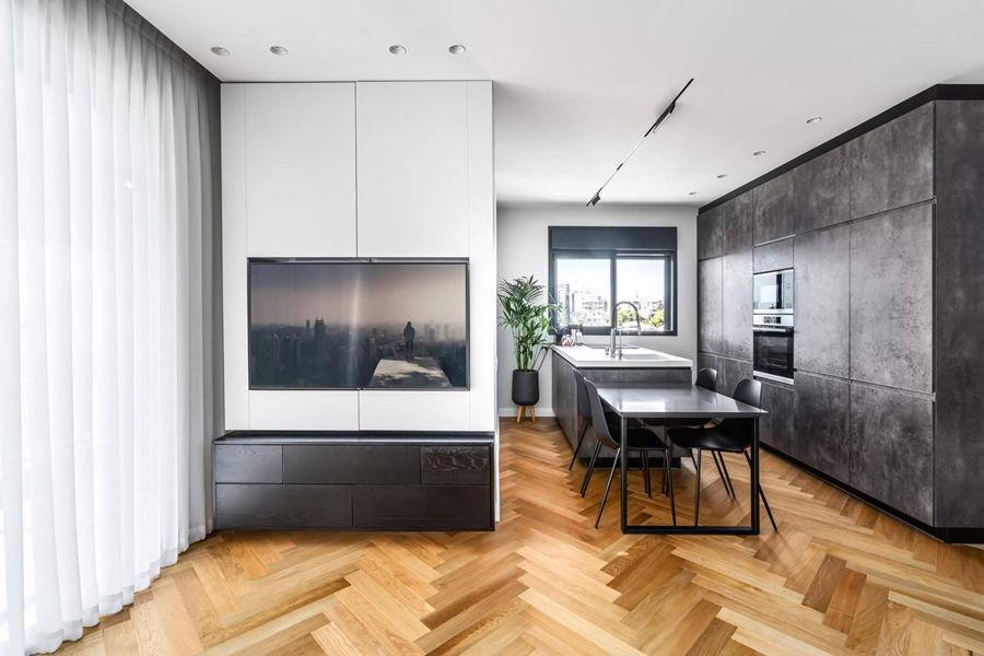 Concrete Volume Apartment — custom kitchens, built-ins & wall units, bathroom vanities by iKitchen Cabinetry, view 6