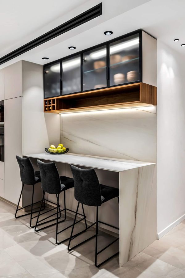 Cream and Walnut Apartment — custom kitchens, built-ins & wall units by iKitchen Cabinetry, view 4