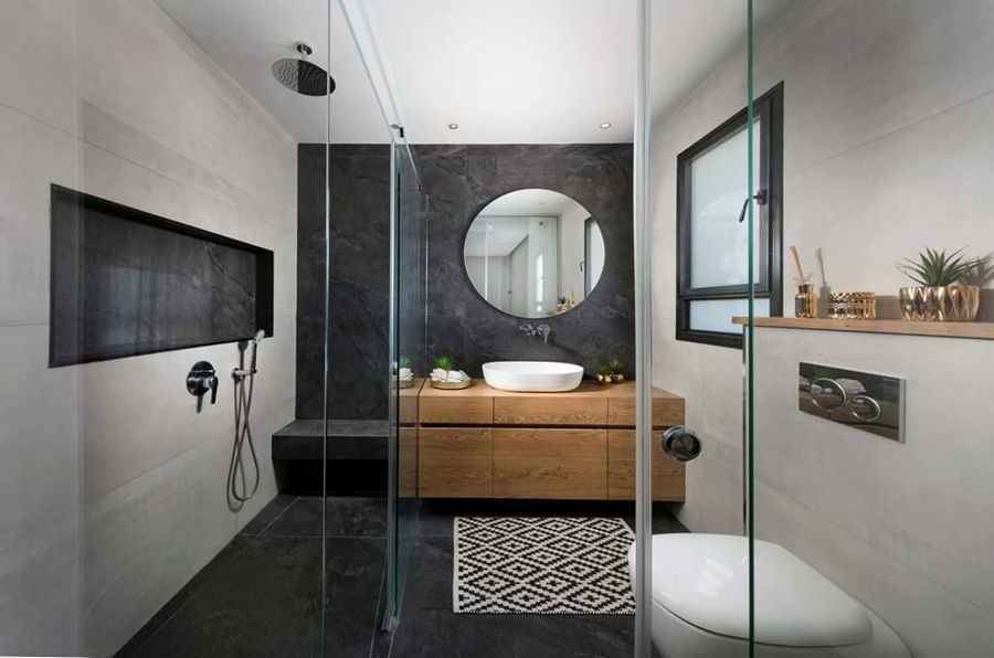 Graphite and Oak House — custom kitchens, built-ins & wall units, wall paneling, bathroom vanities by iKitchen Cabinetry, view 9