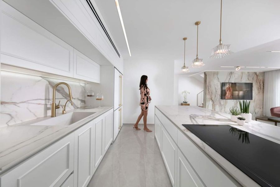 Marble and Rose Gold House — custom kitchens, built-ins & wall units, wall paneling, bathroom vanities, walk-in closets by iKitchen Cabinetry, view 2