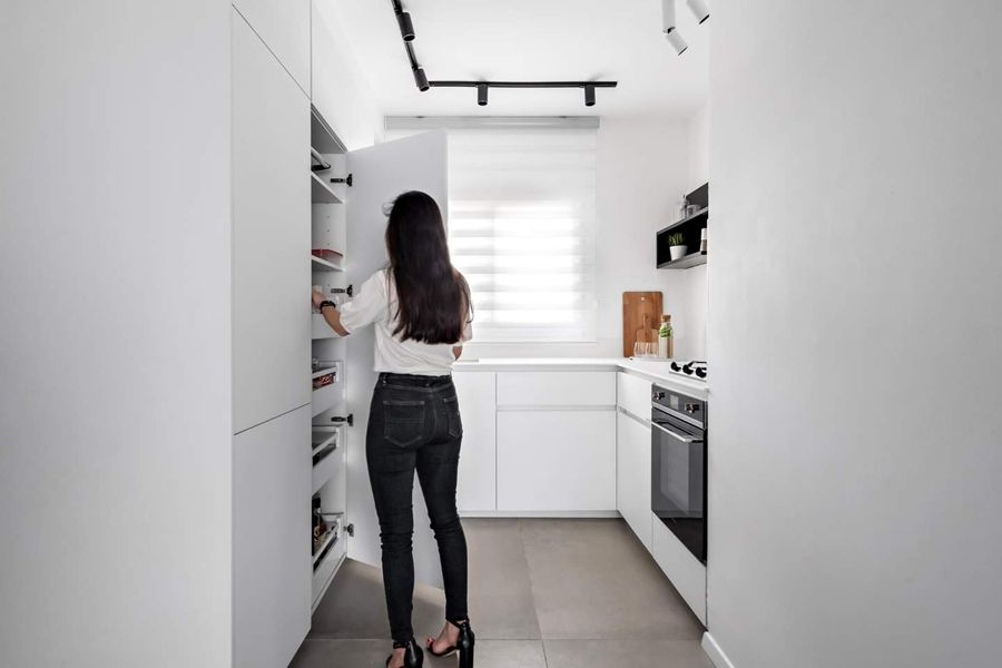 Monochrome Minimal Apartment — custom kitchens, built-ins & wall units, bathroom vanities, walk-in closets by iKitchen Cabinetry, view 3