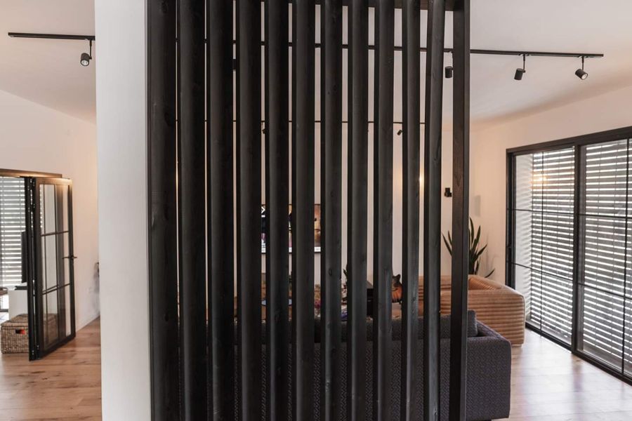 Slat Screen House — custom kitchens, built-ins & wall units, wall paneling, bathroom vanities by iKitchen Cabinetry, view 14
