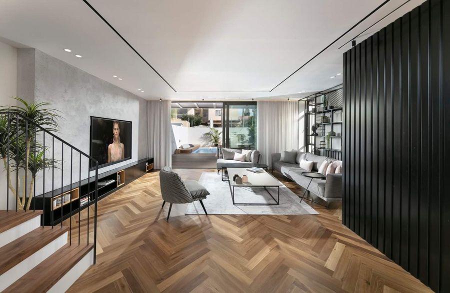Slat Wall Library House — built-ins & wall units, wall paneling by iKitchen Cabinetry, view 8