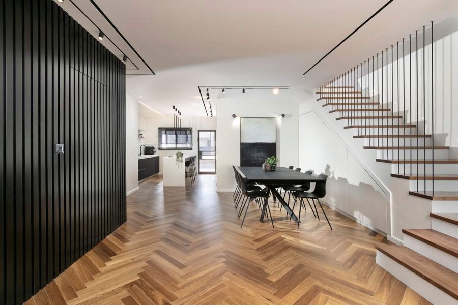 Slat Wall Library House — built-ins & wall units, wall paneling by iKitchen Cabinetry, view 9