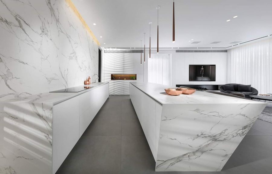White Marble House — custom kitchens, built-ins & wall units, wall paneling, bathroom vanities by iKitchen Cabinetry, view 4