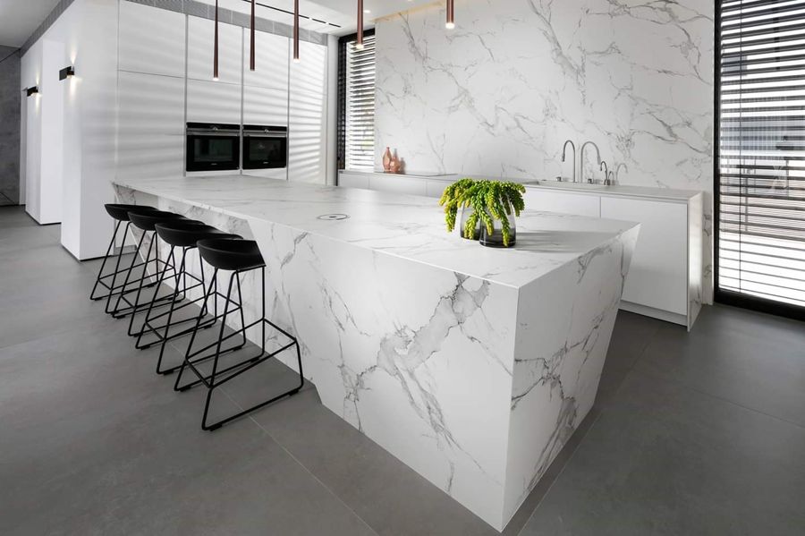 White Marble House — custom kitchens, built-ins & wall units, wall paneling, bathroom vanities by iKitchen Cabinetry, view 6